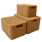 panier osier rectangulaire avec couvercle