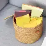 Boîte ronde en osier Osellia 18cm – Osier – Rangement avec couvercle – Image 3