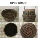 Panier en osier Osellia à poignées – Style macramé – Déco et rangement – Image 28