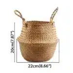 Panier en osier Osellia décoratif avec franges – Rangement et cache-pot – Image 12