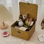 Boîte de rangement en osier avec couvercle – Motif ours – Image 13