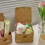 Boîte de rangement en osier avec couvercle – Motif ours – Image 11