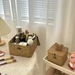 Boîte de rangement en osier avec couvercle – Motif ours – Image 15