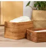 Panier de rangement rectangulaire Osellia – Osier tressé – Maison – Image 20