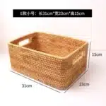 Panier de rangement rectangulaire Osellia – Osier tressé – Maison – Image 8