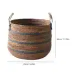 Panier osier de rangement tissé avec anses – Panier décoratif maison et linge – Image 6