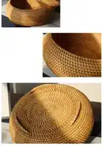 Boîte de rangement osier tressé avec couvercle Marron/Beige – Rangement maison – Osier – Image 29