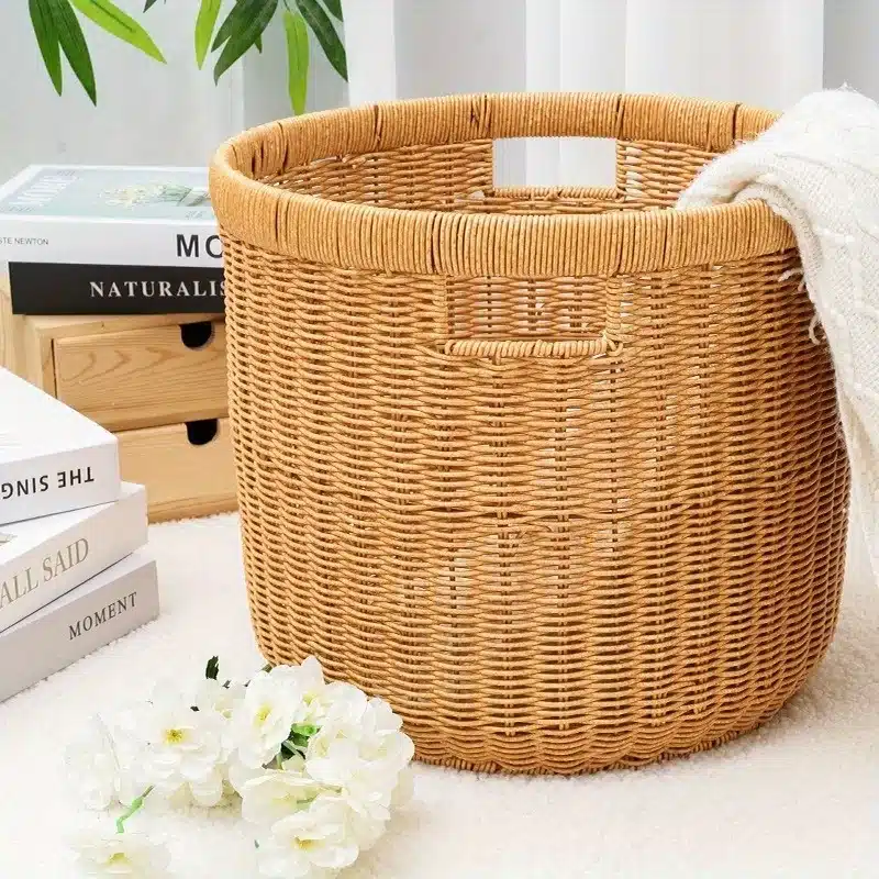 S683d167015524558b6604e47e59cafe7A.webp Panier à linge osier Osellia 38 cm – Osier recomposé – Rangement linge – Image 1
