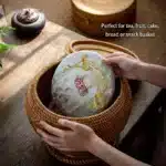 Boîte de rangement osier tressé avec couvercle Marron/Beige – Rangement maison – Osier – Image 18