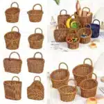 Panier osier de rangement avec poignée – Décoration maison – Multifonctions