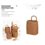 Panier osier de rangement avec poignée – Décoration maison – Multifonctions – Image 16