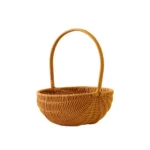 Panier osier tressé avec poignée sans marque marron/blanc – décoration et rangement – osier recomposé – Image 8