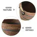 Panier osier de rangement tissé avec anses – Panier décoratif maison et linge – Image 3