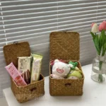 Boîte de rangement en osier avec couvercle – Motif ours – Image 19