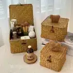 Boîte de rangement en osier avec couvercle – Motif ours – Image 5