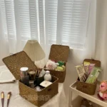 Boîte de rangement en osier avec couvercle – Motif ours – Image 22