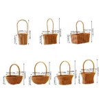 Panier osier tressé avec poignée sans marque marron/blanc – décoration et rangement – osier recomposé – Image 6