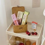 Boîte de rangement en osier avec couvercle – Motif ours – Image 12