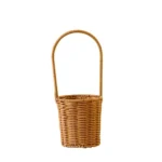 Panier osier tressé avec poignée sans marque marron/blanc – décoration et rangement – osier recomposé – Image 11