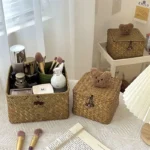 Boîte de rangement en osier avec couvercle – Motif ours – Image 16