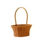 Panier osier tressé avec poignée sans marque marron/blanc – décoration et rangement – osier recomposé – Image 12