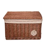 Panier à linge rectangulaire Osellia – Osier naturel – Rangement maison – Image 3