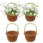 Panier osier décoratif tressé à anse WELOVE House Blanc / Marron – Décoration & rangement