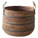 Panier osier de rangement tissé avec anses – Panier décoratif maison et linge